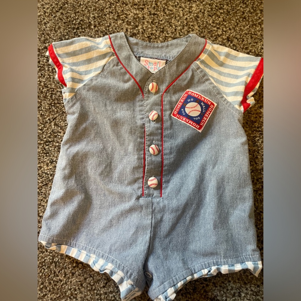 Vintage baby baseball romper
